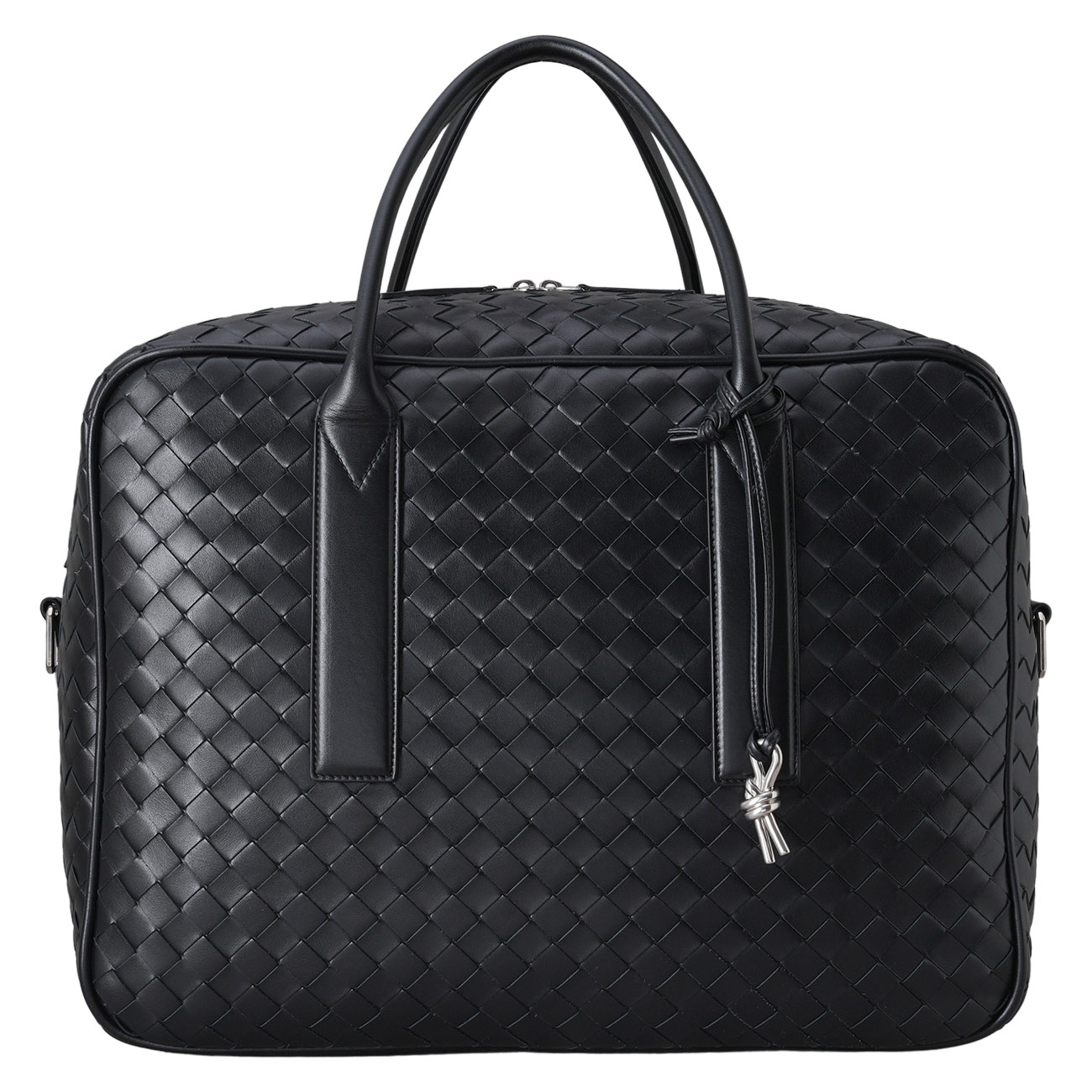 BOTTEGA VENETA(USED)보테가베네타 인트레치아토 겟어웨이 미디엄 트래블백 블랙